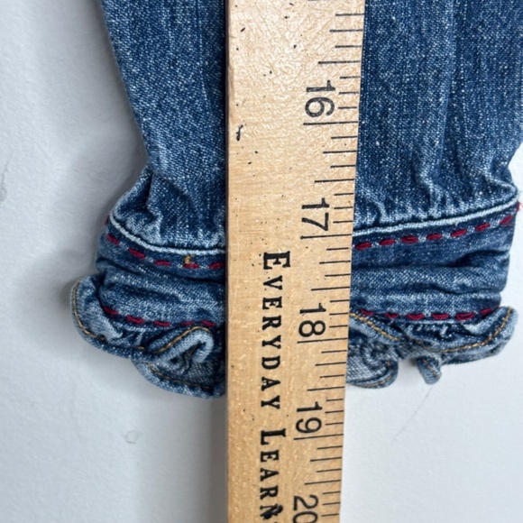VTG Y2K Gymboree Embroidered Denim Jacket 9 Preppy Fall Classic Red Bows Ruffle - Picture 10 of 10